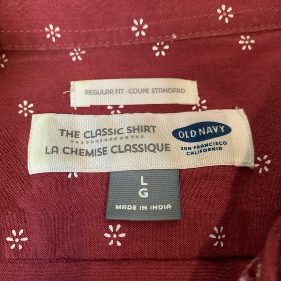 Old Navy Red Slim Fit Button Down - Picture 3 of 5